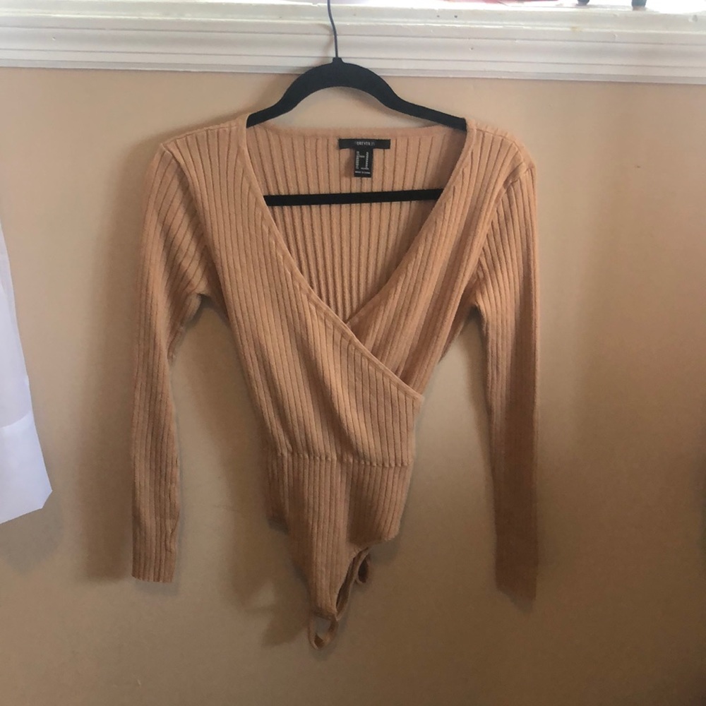 Forever 21 Ribbed Long Sleeve Bodysuit